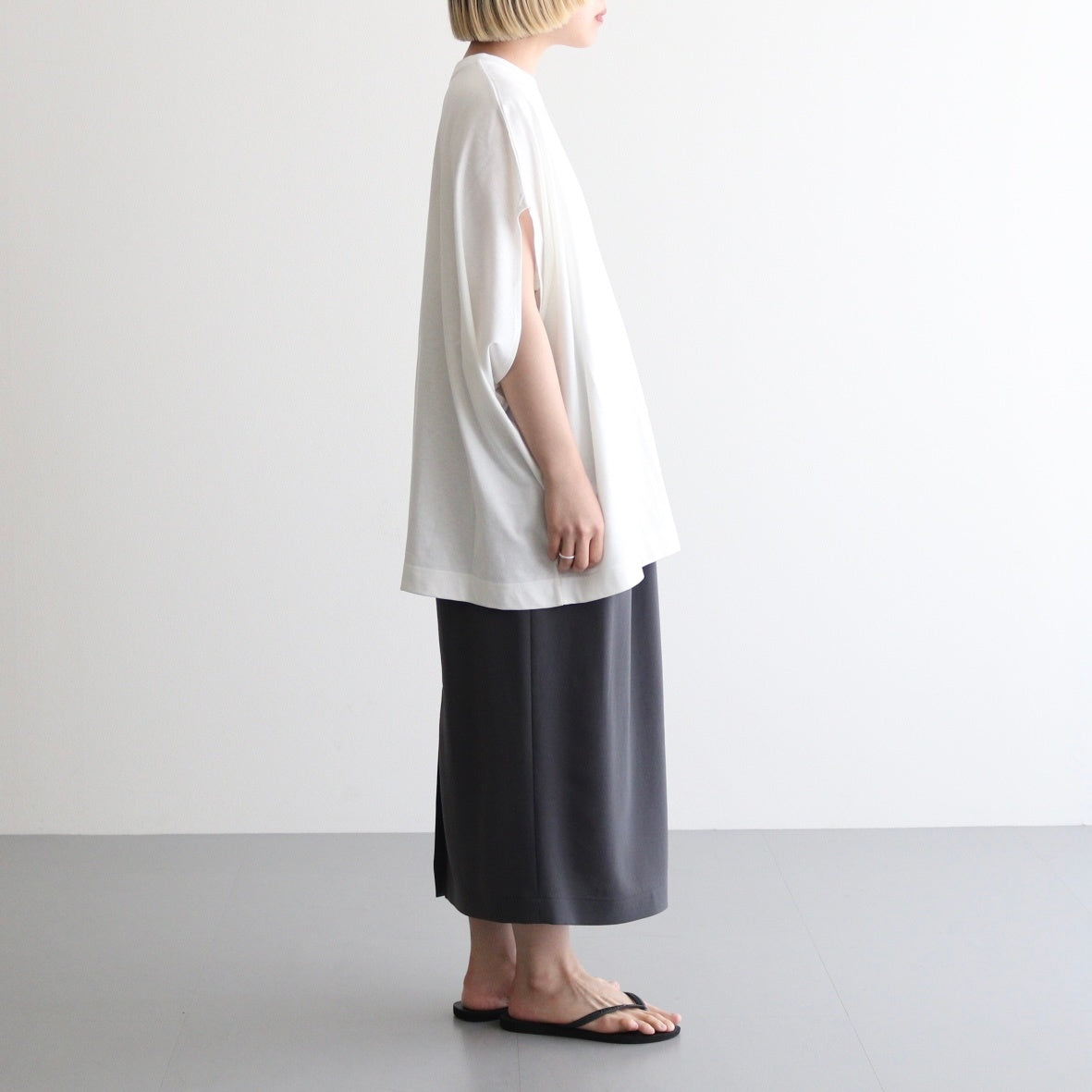 Cowl sleeve top #White [TLF-225-cs003-ocj]