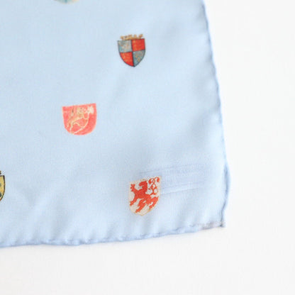 COAT OF ARMS SILK SCARF #Sax [no.7387]