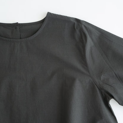 40s POPLIN PLAIN HEM FRILL BACK OPENING SMOCK #9700 GREY [NSL25543]