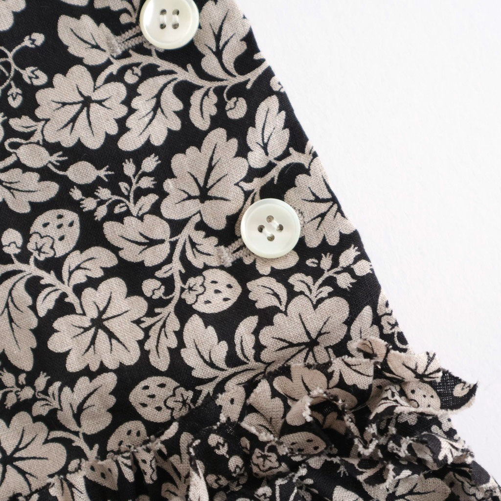 WILD BERRY FRILL DECORATION BUTTON BIB #Flax [no.7757]