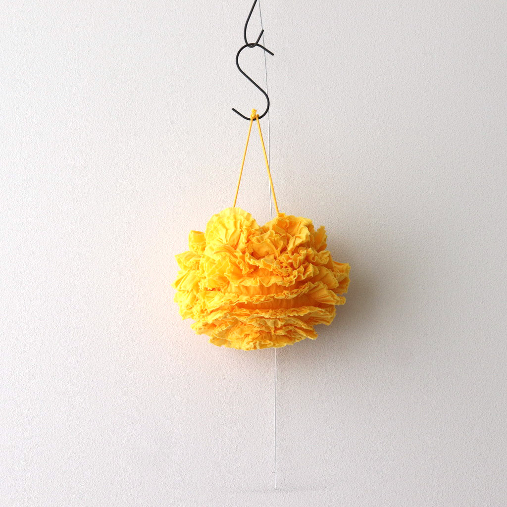 G.D FRILL POM POM FLOWER BAG #yellow [no.6862]