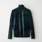 tie-dyed cotton velour high-neck P/O #navy × pine green [WXFL-UW116]