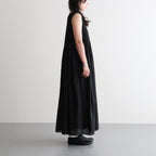 80s ORGANIC COTTON VOILE NO/SLEEVE PULLOVER DRESS WITH MINI PINTUCK #9900 BLACK [NMDS26244]