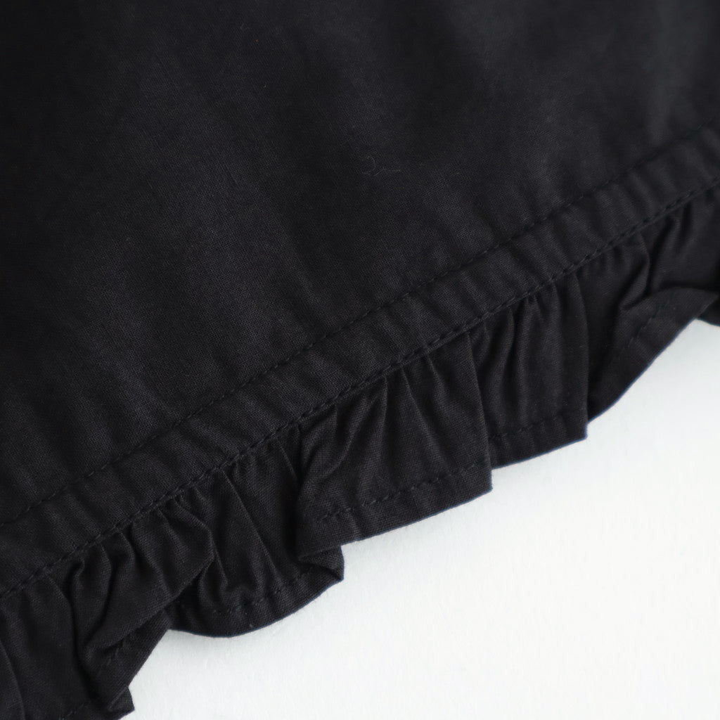 40s POPLIN PLAIN HEM FRILL BACK OPENING SMOCK #9900 BLACK [NSL25543]