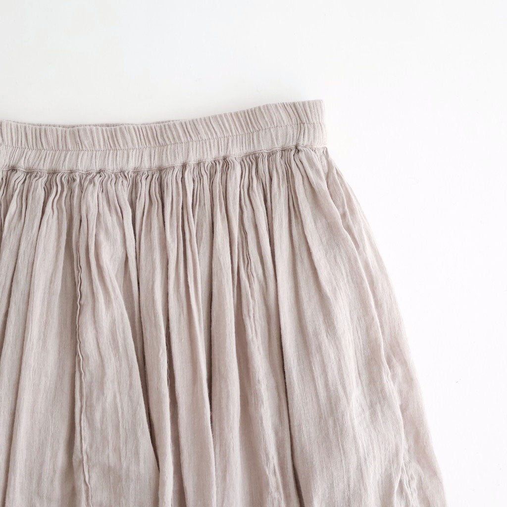 60s AUTOLOOM LINEN/COTTON PLAIN OVERDYE GATHERED SKIRT #940D D.GREY [INMDS26012D]