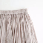 60s AUTOLOOM LINEN/COTTON PLAIN OVERDYE GATHERED SKIRT #940D D.GREY [INMDS26012D]