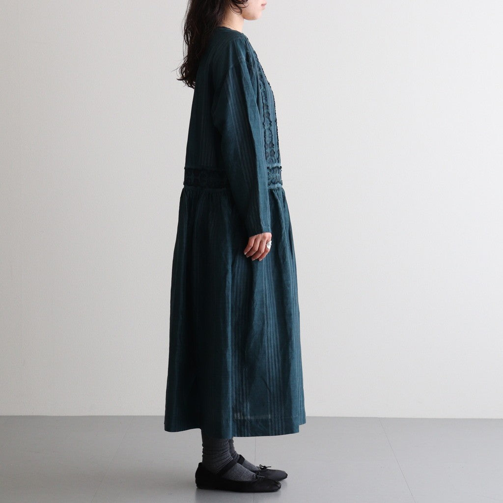 一瞬の花：Gathered dress #abyssal blue [11261-10111]