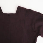 冬の肖像 Square Neck tucked dress #bordeaux [TLF-126-op006-cst]