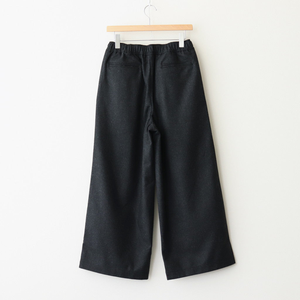 WOOL FLANNEL EASY WIDE PANTS #9800 CHARCOAL [GNMDS2052WF]