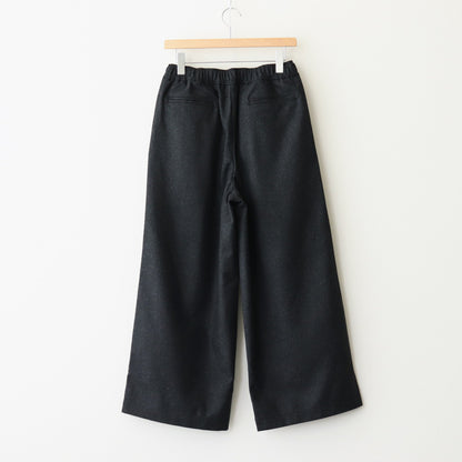WOOL FLANNEL EASY WIDE PANTS #9800 CHARCOAL [GNMDS2052WF]