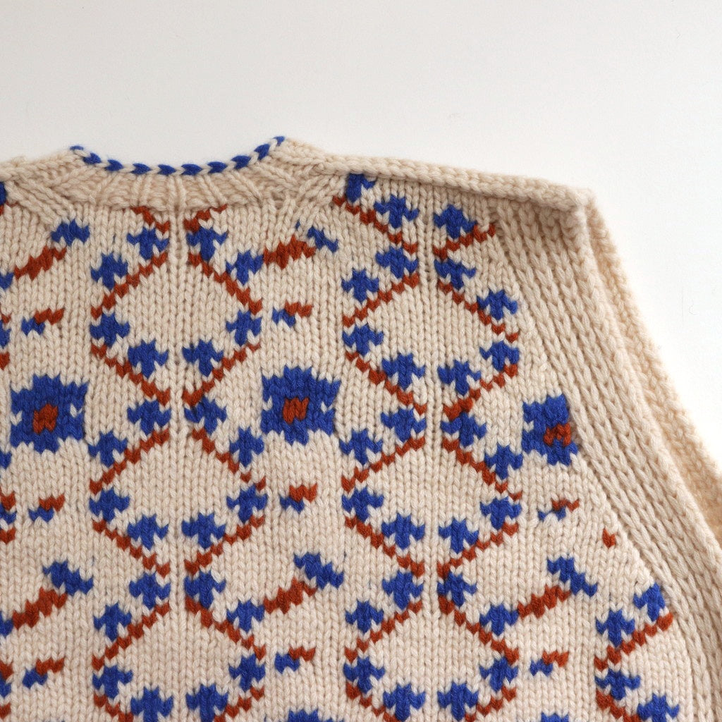 maison de montage / Panier de fleurs No sleeve cardigan #ivory / blue [mdm01-01]