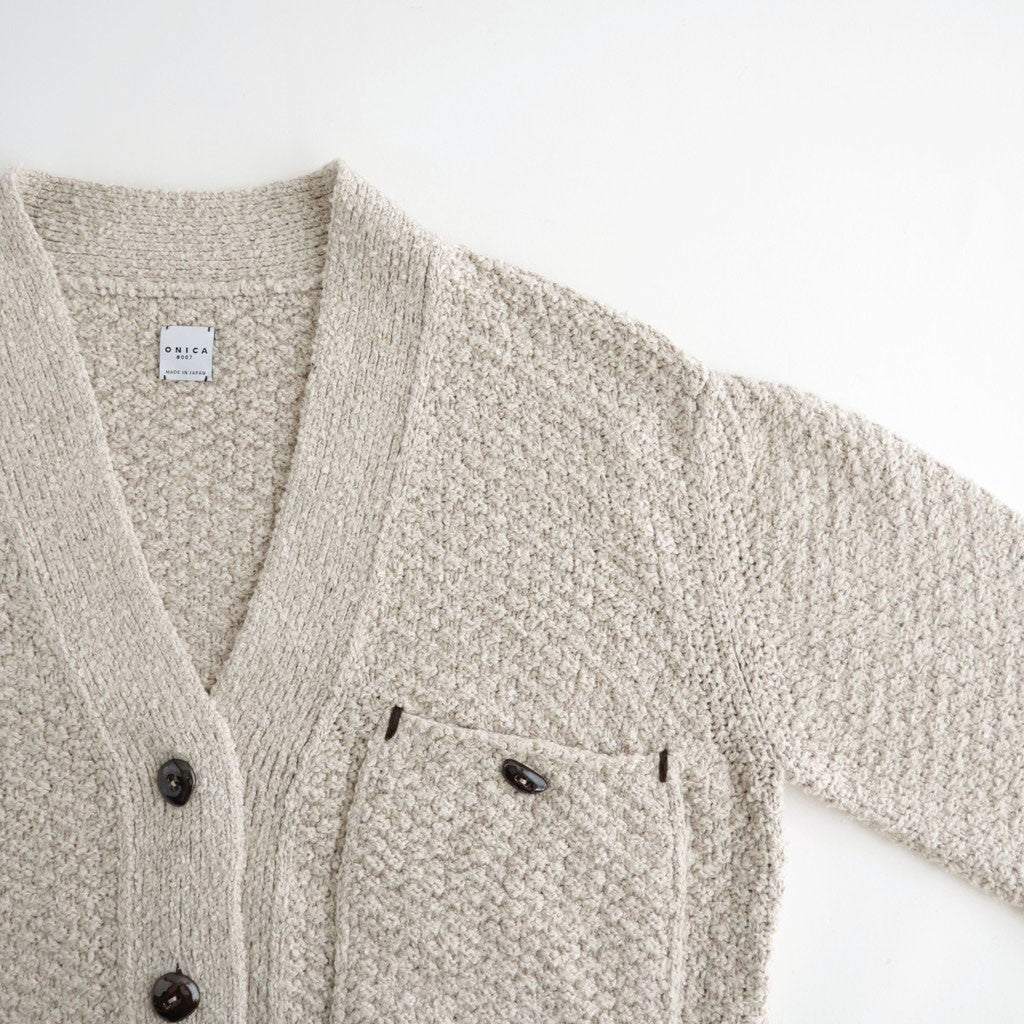 Loop-boucle pocket Cardigan #Beige [Oni065]