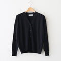 14GG 2PLY PLAIN STITCH COTTON/WOOL/CASHMERE V-NECK CARDIGAN #9900 BLACK [GNSL25531]
