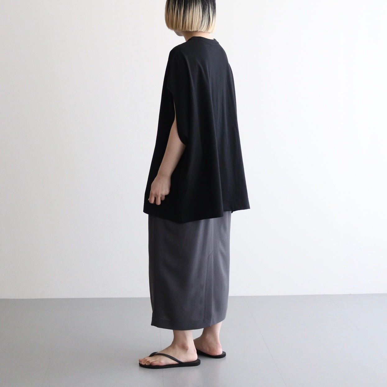 Cowl sleeve top #Black [TLF-225-cs003-ocj]