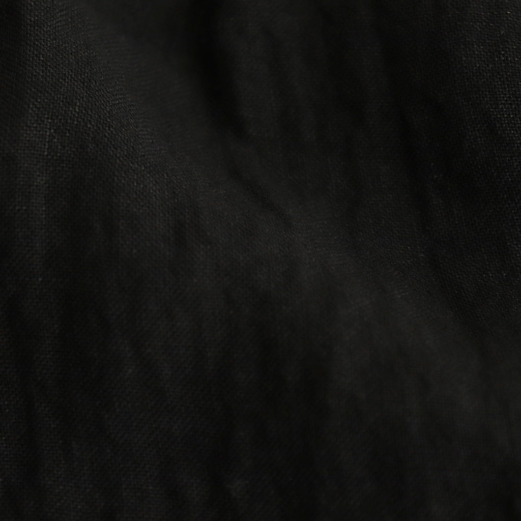 LINEN HEMP SMOCK BLOUSE #Black [no.7421]