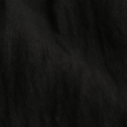 LINEN HEMP SMOCK BLOUSE #Black [no.7421]