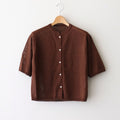Fesca Linen Knit No Collared #D.brown [A232251TK766]
