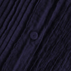 80s ORGANIC DOBIE CHECK(OVERDYE) BANDED COLLAR MAXI DRESS WITH PINTUCK #2813 D.PURPLE [NMDS25254D]