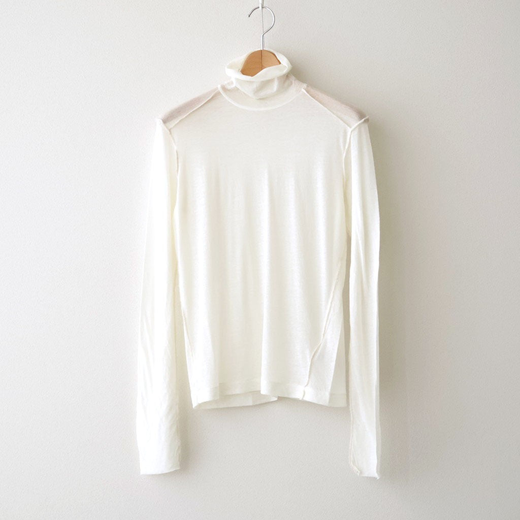 cashmere & supima cotton gauze jersey turtle-neck Tee #off white [WXFL-UW104]