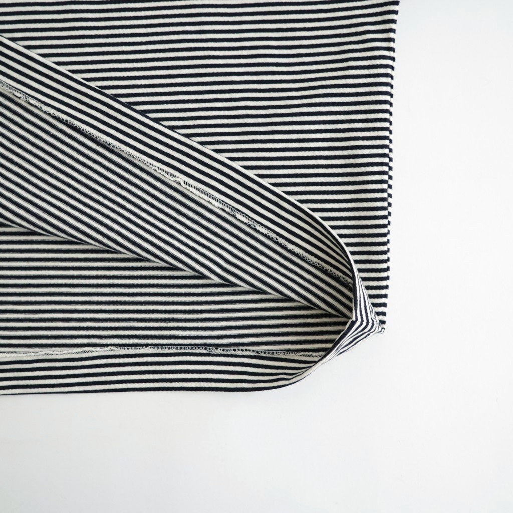 BORDER DROP SHOULDER SHIRT #Black × Off White [no.8362]