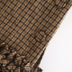 C/W FRILL DECORATION BUTTON BIB #Check [no.7698]