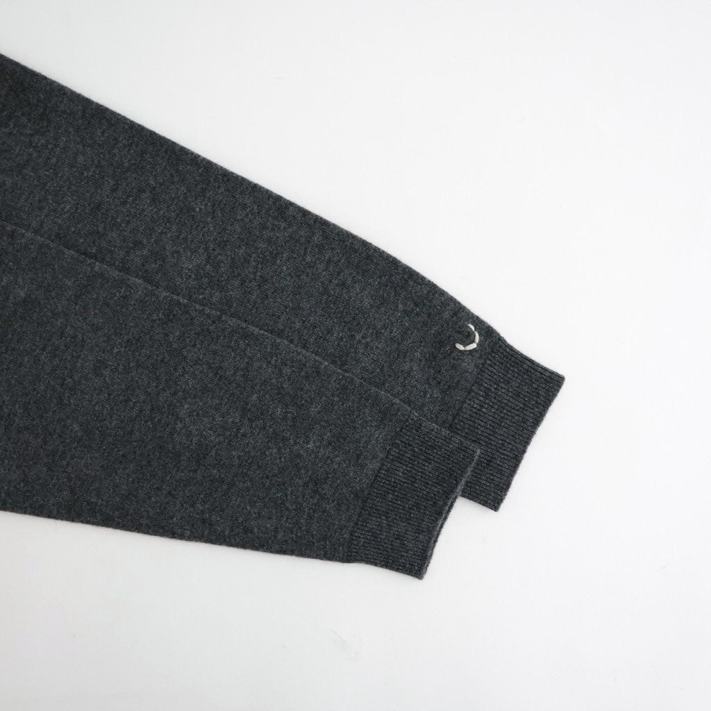 ex super fine woolen wool high-gauge knit P/O #melange charcoal gray [WXFL-UW120]