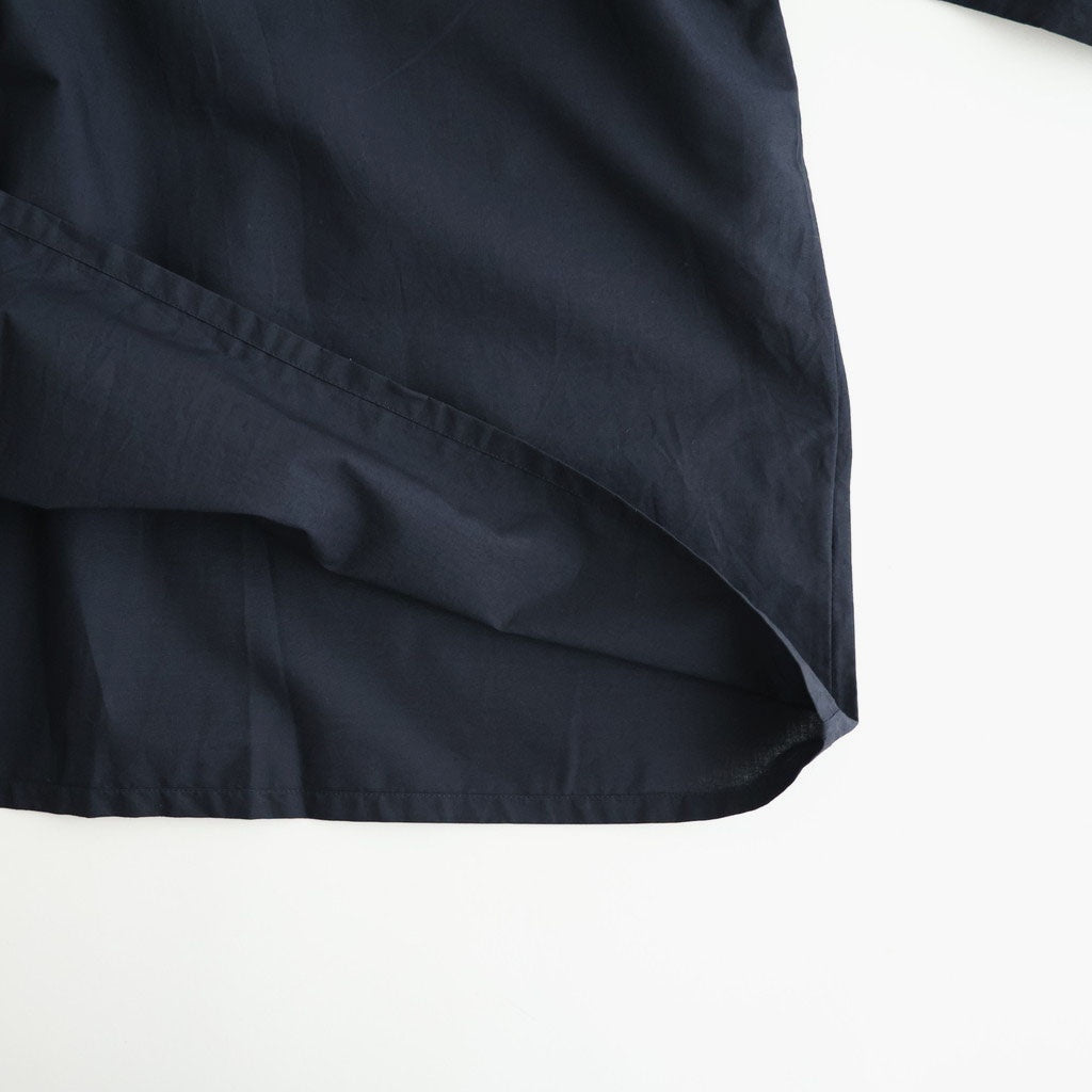 40s COTTON POPLIN PLAIN REGULAR COLLAR SHIRT WITH GATHER #3900 NAVY [NSL26522]