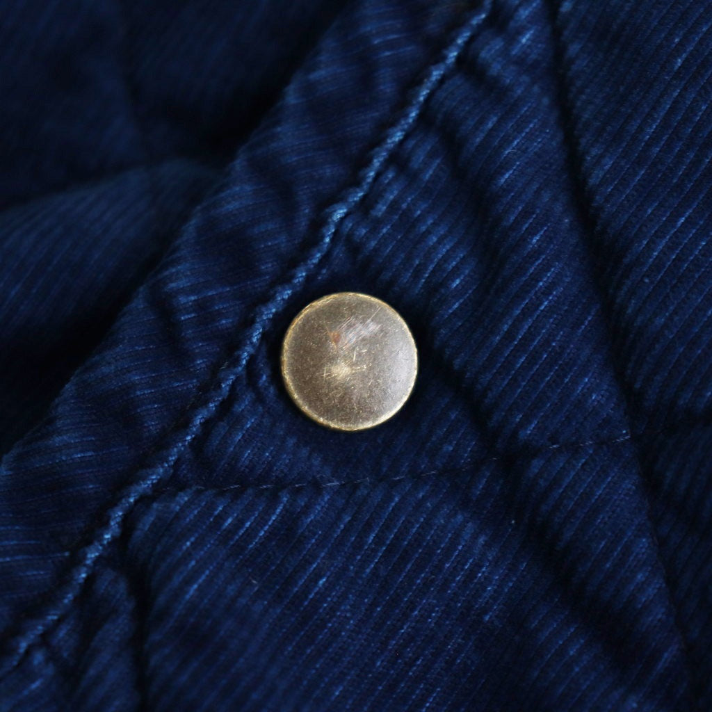 INDIGO LIGHT CORDUROY QUILTING HALF COAT #Indigo [no.7038]