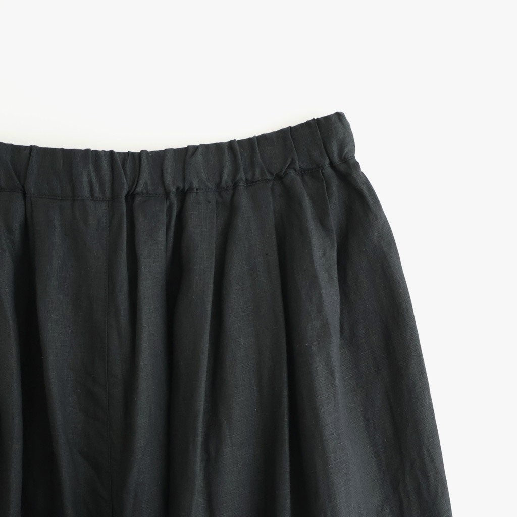 フレンチリネン/東炊きストライプ ギャザータックPT #001 クロ [TS260PT074]