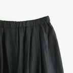 フレンチリネン/東炊きストライプ ギャザータックPT #001 クロ [TS260PT074]