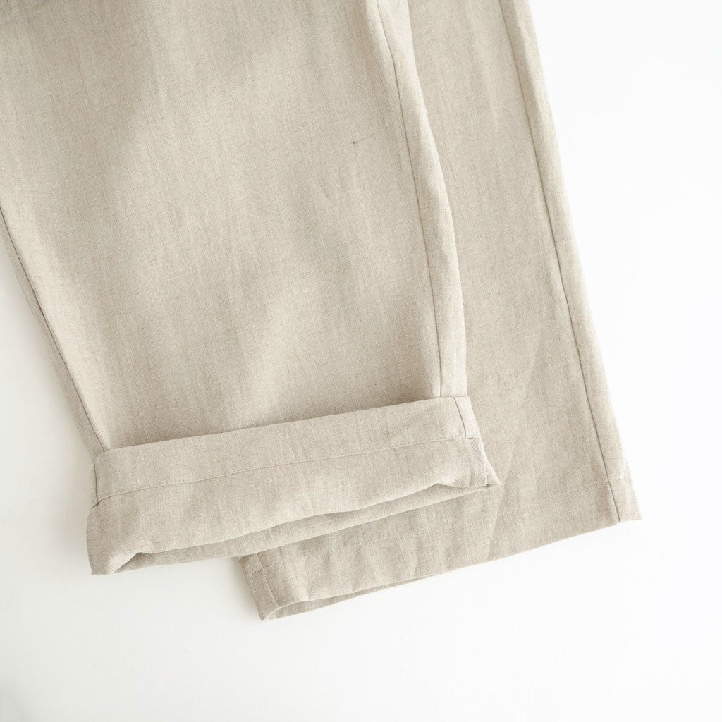 40s FRENCH LINEN DYED CANVAS 2TUCK WIDE EASY PANTS #8200 LINEN [GNMDS2502FL]