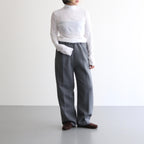 high twist cotton sheer jersey turtle-neck Tee #off white [WVFL-UW104]