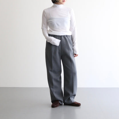 high twist cotton sheer jersey turtle-neck Tee #off white [WVFL-UW104]