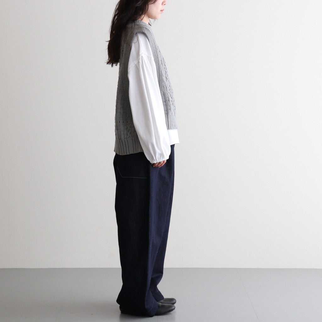 Recycled-Cotton Vest #Grey [oni059]