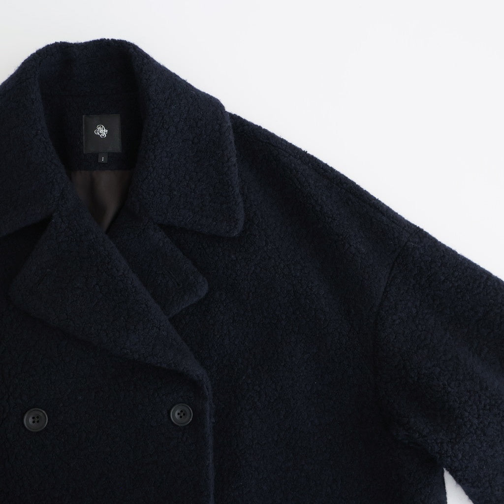 RECYCLE BOA WOOL DOUBLE OVER COAT #3900 NAVY [JNMDS2451]