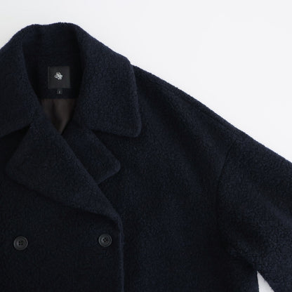 RECYCLE BOA WOOL DOUBLE OVER COAT #3900 NAVY [JNMDS2451]
