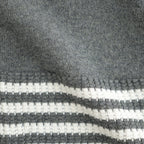 Stripe Long-sleeved Tee #Grey x Ecru [Oni068]