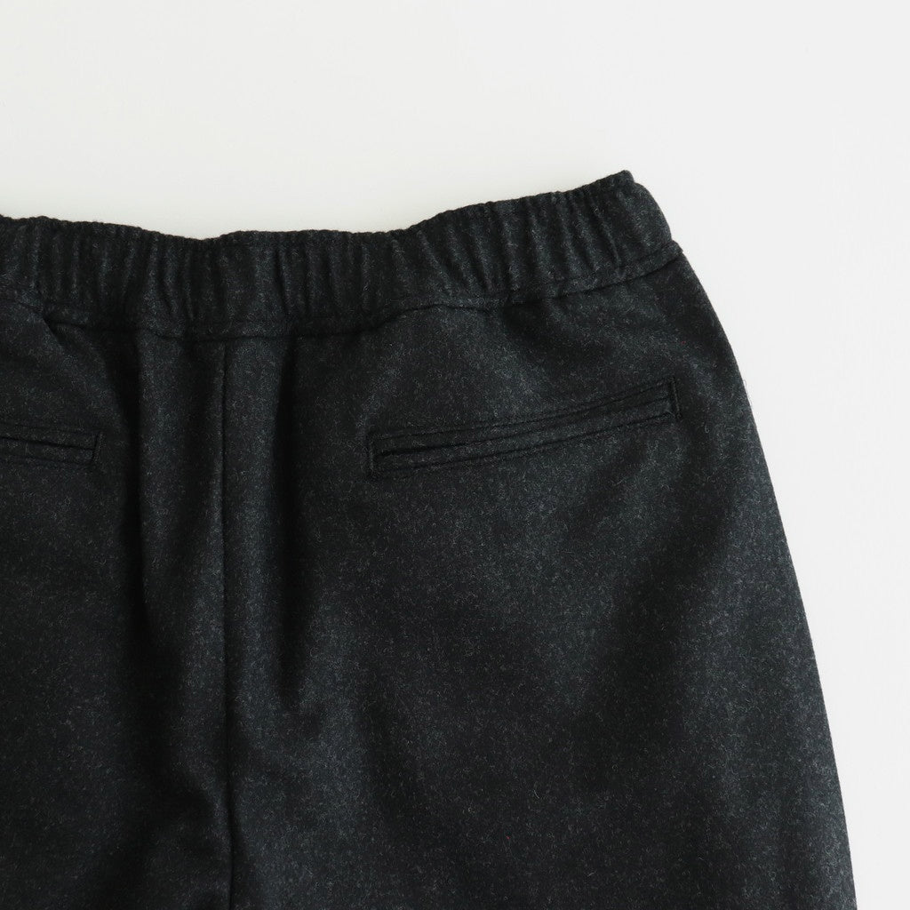 WOOL FLANNEL EASY WIDE PANTS #9800 CHARCOAL [GNMDS2052WF]