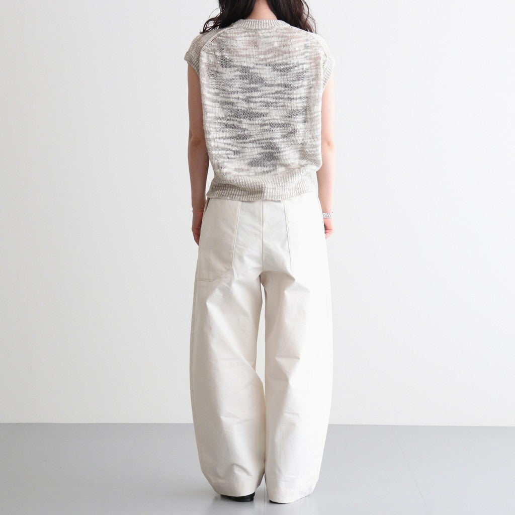 linen & silk melange slub yarn vest #cream melange [WXSP-UW102]