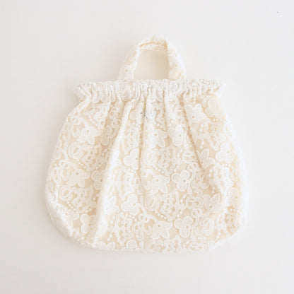 CROWN MOTIF LACE BAG #White [no.7532]