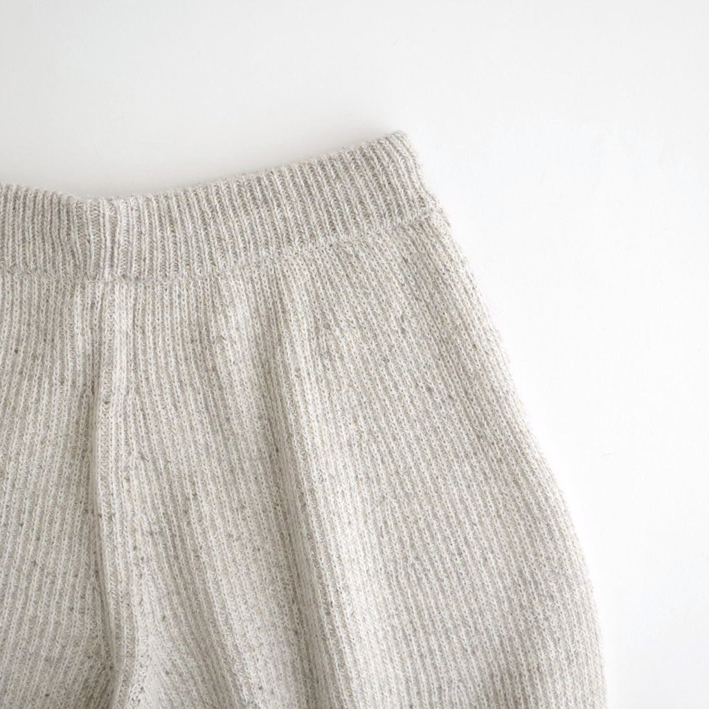 woolen cotton & silk nep wool tweed-knit pants #grayge tweed [WXFL-UW126]