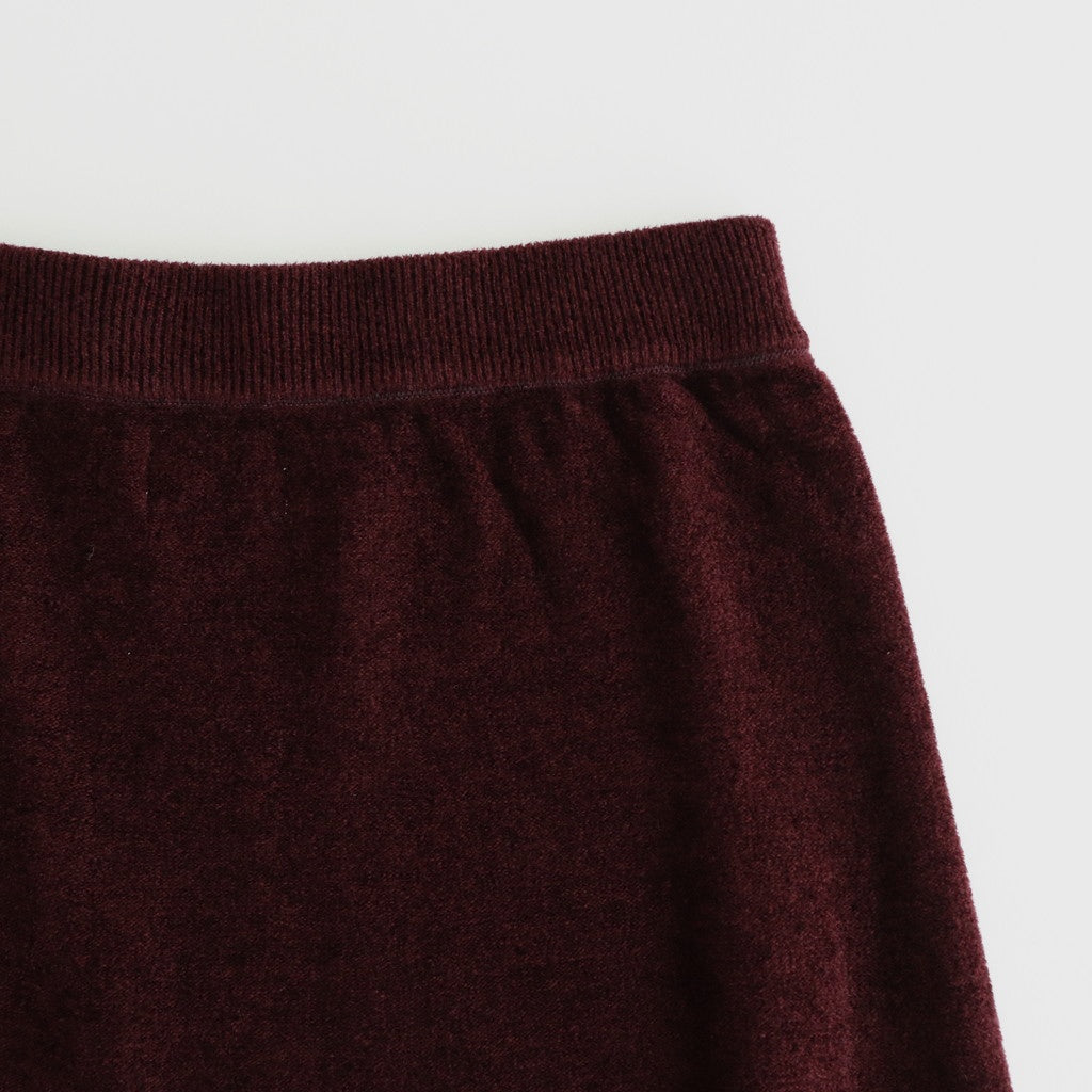 ex.superfine lambs wool & rayon mole skirt #burgundy [WVFL-UW110]