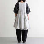 雲のウツロイ：Cache-coeur tunic #white powder×ink [11261-07507]