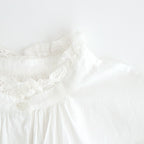 60s COTTON CAMBRIC PLAIN WITH LACE LACE FRILL COLLAR SHIRT #9000 WHITE [NSL26551]