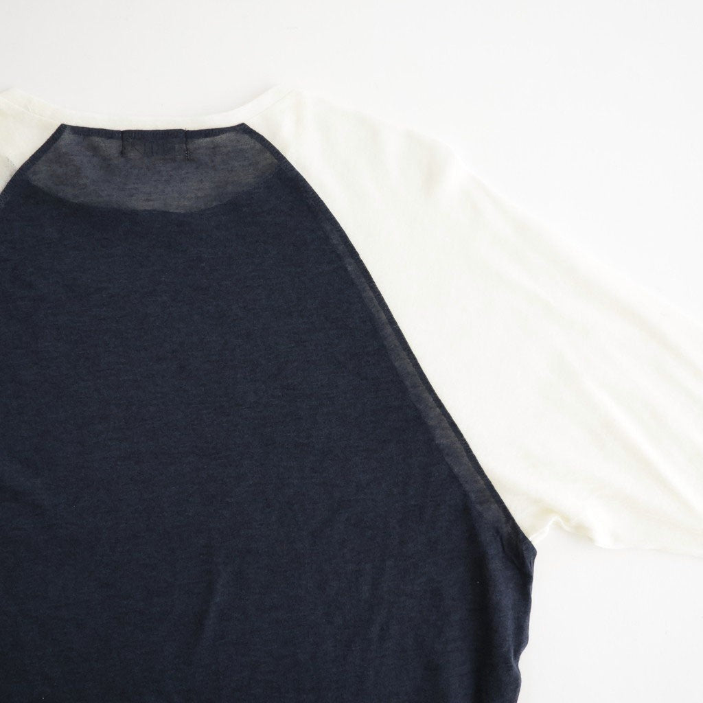 cashmere & supima cotton gauze jersey baseball Tee #navy [WXFL-UW105]