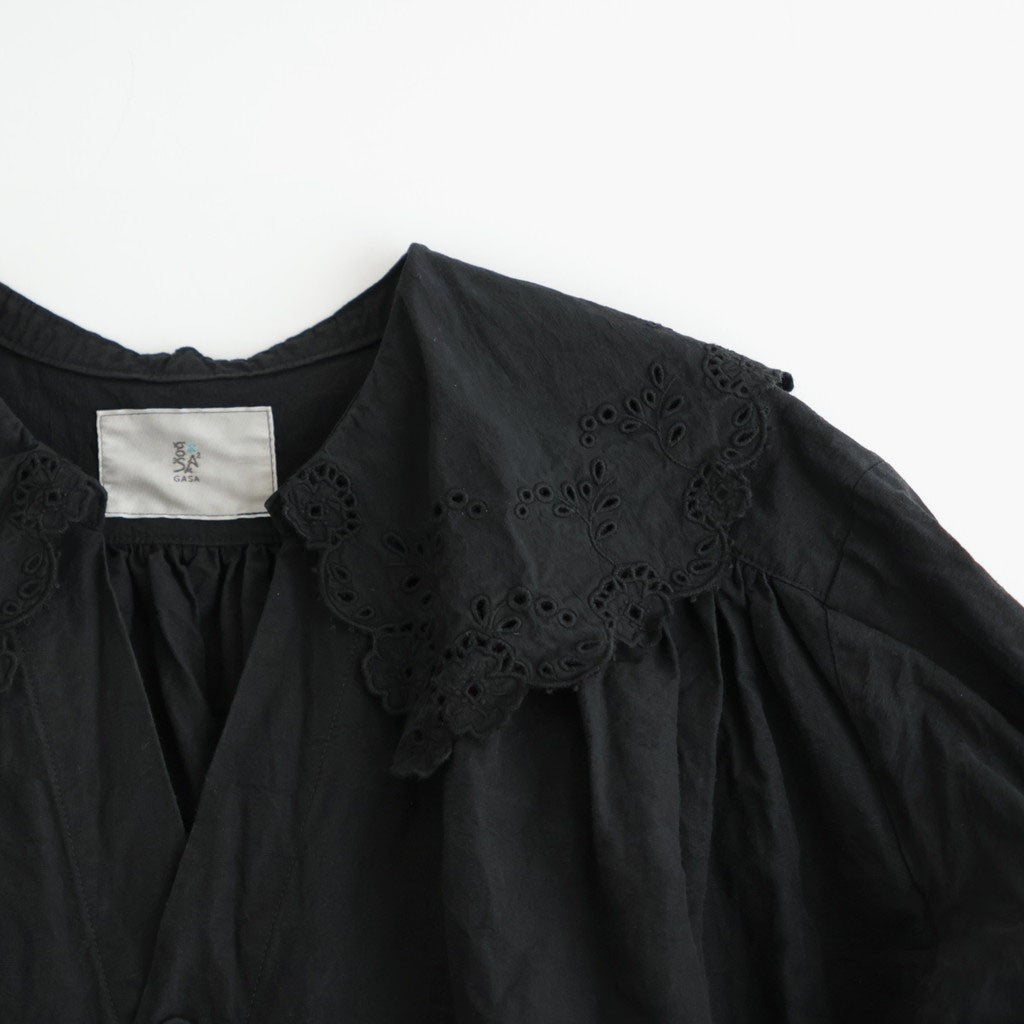 乾いた庭：レースカラーワンピース #black [13261-05111]