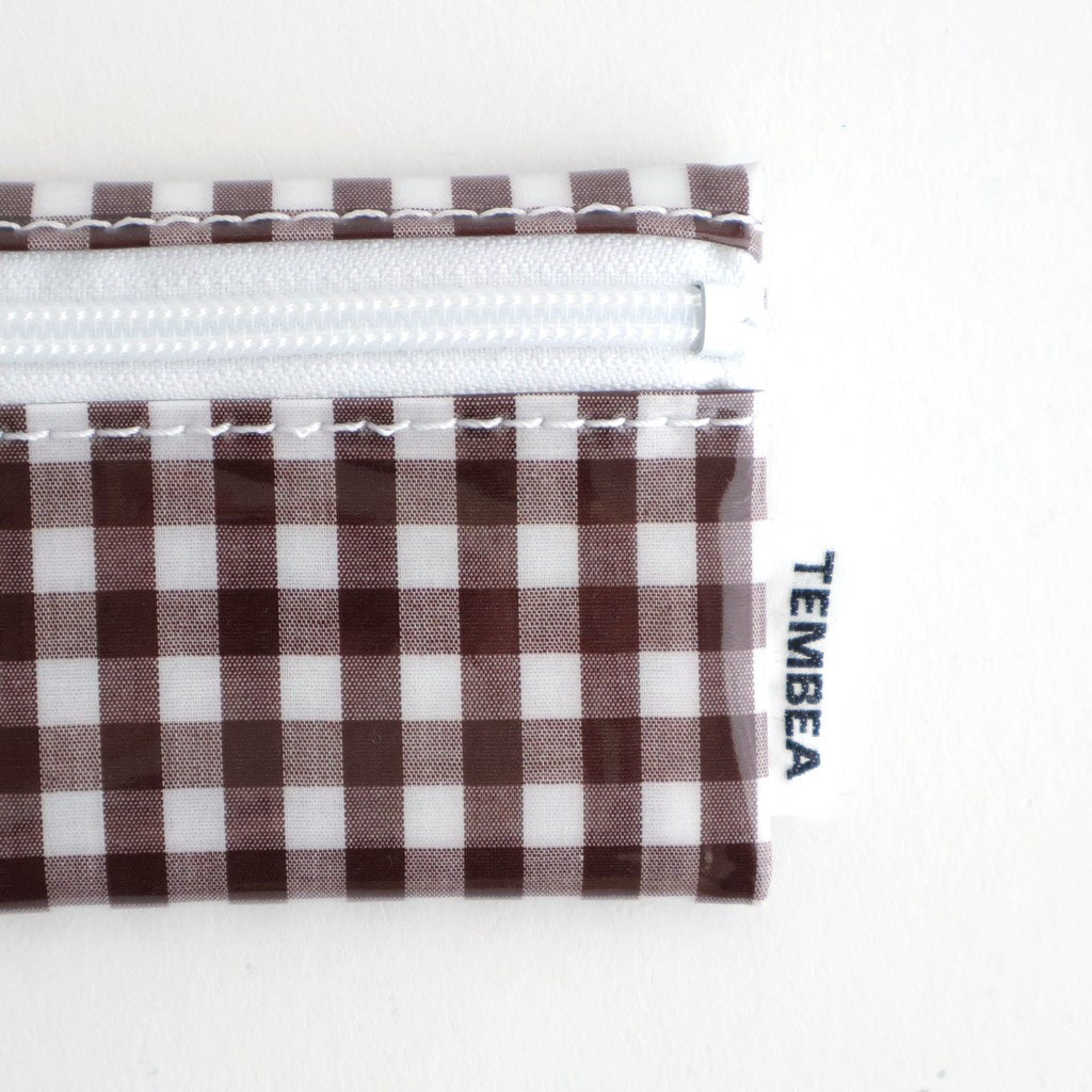 FLAT POUCH MINI #GINGHAM BROWN [TMB-2352A]