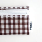 FLAT POUCH MINI #GINGHAM BROWN [TMB-2352A]