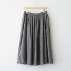BOILE WOOL SMALL GINGHAM CHECK GATHERED SKIRT WITH LINING #9981 BLK (BLACK/ECRU SAND CHECK) [NMDS26585]