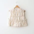 SHIRRING VEST #Amtique White [no.8003]